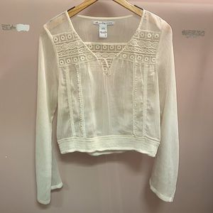 Creamy Sheer Boho Blouse